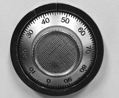 Mechanisches Zahlenschloss von einem Tresor